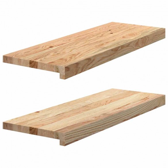 Appuis de fenêtre 2 pcs non traité 70x25x2 cm bois chêne massif