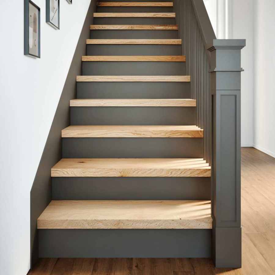 Marches d'escalier 16 pcs non traité bois de chêne massif