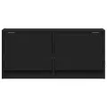Meuble TV mural avec lumières LED noir 80x31x35 cm