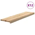 Marches d'escalier 12 pcs non traité bois de chêne massif