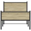 Cadre de lit en métal sans matelas chêne sonoma 90x200 cm