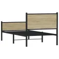 Cadre de lit en métal sans matelas chêne sonoma 90x200 cm