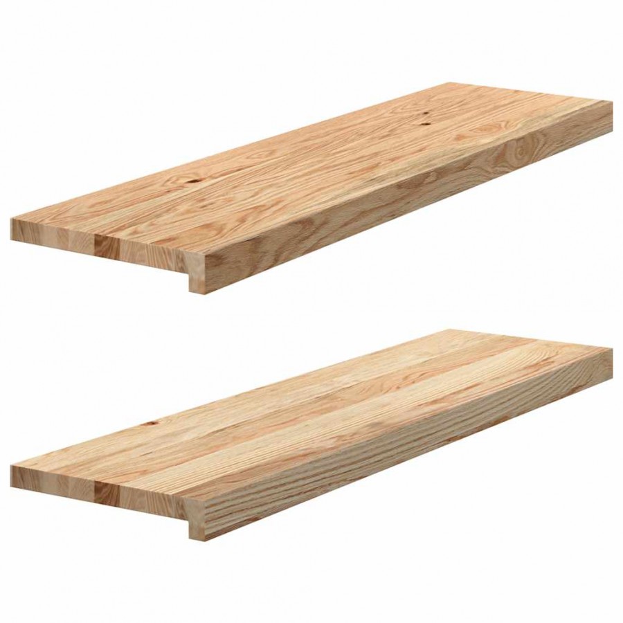 Appuis de fenêtre 2 pcs non traité 90x25x2 cm bois chêne massif