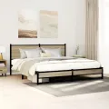 Cadre de lit en métal sans matelas chêne sonoma 180x200 cm
