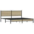Cadre de lit en métal sans matelas chêne sonoma 180x200 cm