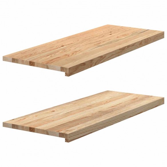 Appuis de fenêtre 2 pcs non traité 100x40x2cm bois chêne massif