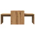 Table basse chêne artisanal 100x48x40 cm bois d'ingénierie