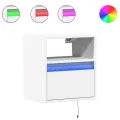 Meubles TV muraux avec lumières LED 2 pcs blanc 41x31x45 cm