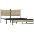 Cadre de lit en métal sans matelas chêne sonoma 150x200 cm