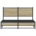 Cadre de lit en métal sans matelas chêne sonoma 150x200 cm
