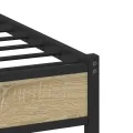 Cadre de lit en métal sans matelas chêne sonoma 150x200 cm