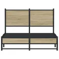 Cadre de lit en métal sans matelas chêne sonoma 120x190 cm