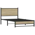 Cadre de lit en métal sans matelas chêne sonoma 100x200 cm
