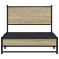 Cadre de lit en métal sans matelas chêne sonoma 100x200 cm