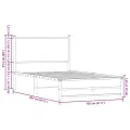 Cadre de lit en métal sans matelas chêne sonoma 100x200 cm