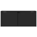 Meuble TV mural avec lumières LED noir 80x31x35 cm