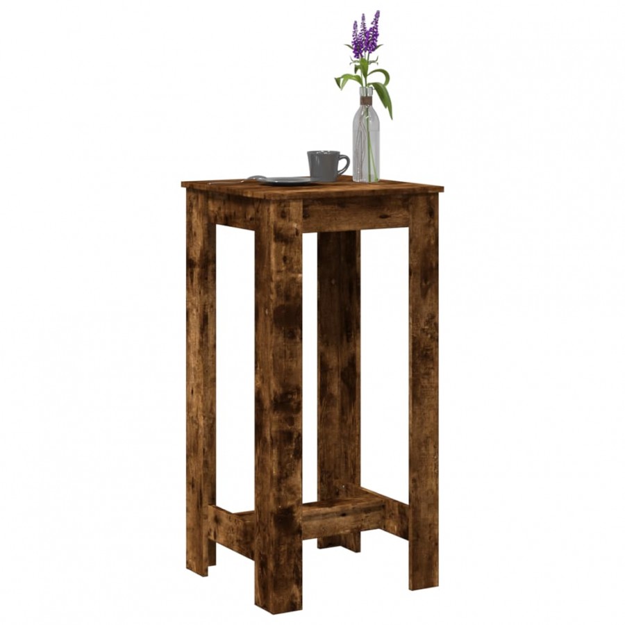 Table de bar chêne fumé 51x50x103,5 cm bois d'ingénierie