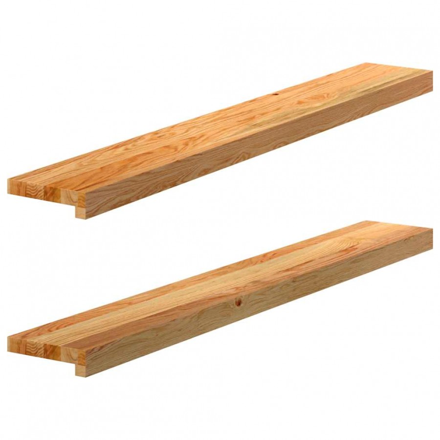 Appuis de fenêtre 2 pcs marron clair bois de chêne massif