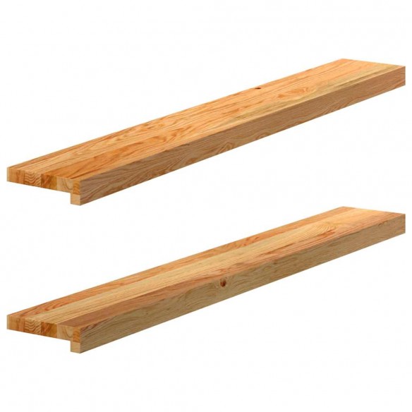 Appuis de fenêtre 2 pcs marron clair bois de chêne massif