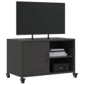 Meuble TV noir 68x39x43,5 cm acier