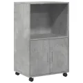 Armoire à roulettes gris béton 55x40x91 cm bois d'ingénierie