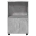 Armoire à roulettes gris béton 55x40x91 cm bois d'ingénierie