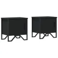 Tables de chevet 2 pcs Noir 40 x 30 x 40 cm Aggloméré