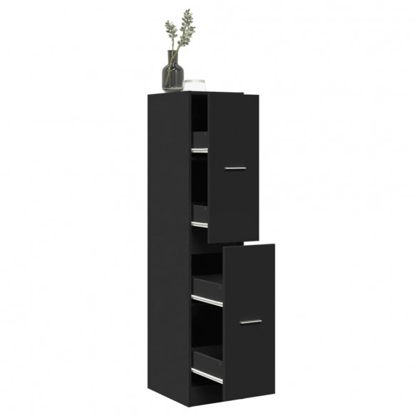 Armoire d'apothicaire noir 30x41x144,5 cm bois d'ingénierie