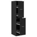 Armoire d'apothicaire noir 30x41x144,5 cm bois d'ingénierie