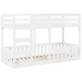 Lit superposé Blanc 90x190 cm Bois de pin massif