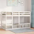 Lit superposé Blanc 90x190 cm Bois de pin massif