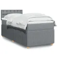 cadre de lit avec matelas Gris clair 90x200 cm Tissu