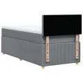 cadre de lit avec matelas Gris clair 90x200 cm Tissu