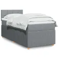 cadre de lit avec matelas Gris clair 90x200 cm Tissu
