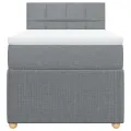 cadre de lit avec matelas Gris clair 90x200 cm Tissu