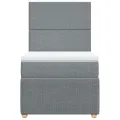 cadre de lit avec matelas gris clair 80x200 cm tissu