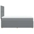 cadre de lit avec matelas gris clair 80x200 cm tissu