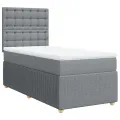 cadre de lit avec matelas gris clair 80x200 cm tissu