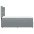 cadre de lit avec matelas Gris clair 90x200 cm Tissu
