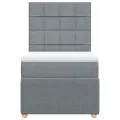 cadre de lit avec matelas Gris clair 100x200cm Tissu