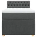 cadre de lit avec matelas Gris foncé 90x200 cm Tissu