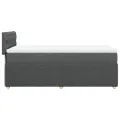 cadre de lit avec matelas Gris foncé 90x200 cm Tissu