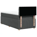 cadre de lit avec matelas Gris foncé 90x200 cm Tissu