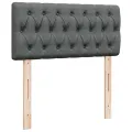 cadre de lit avec matelas Gris foncé 90x200 cm Tissu