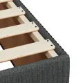 cadre de lit avec matelas Gris foncé 90x200 cm Tissu