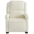 Fauteuil inclinable de massage électrique crème velours