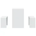 Ensemble table à manger et bancs 3pcs blanc bois d'ingénierie