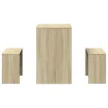 Ensemble table à manger et bancs 3 pcs bois d'ingénierie