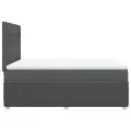 cadre de lit avec matelas Gris foncé 140x200cm Tissu