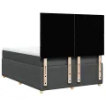 cadre de lit avec matelas Gris foncé 140x200cm Tissu